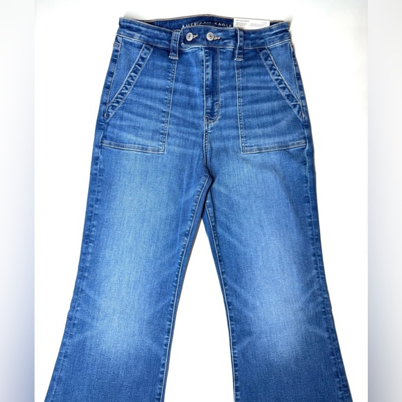 American Eagle Women's Super High Rise Flare Jeans Size- 10 Regular - Picture 2 of 11
